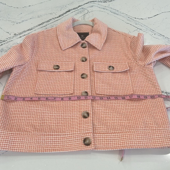 Bagatelle Collection Salmon Checked Soft No Wrinkle Work or Casual Jacket sz.L - Picture 8 of 8